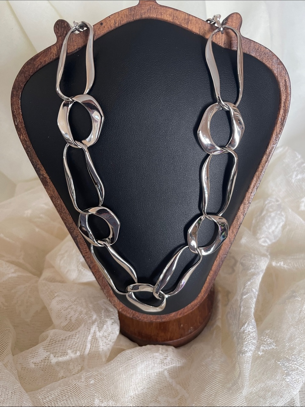Silver Chunky Link Necklace - Women Jewelry - Picture 1 of 6